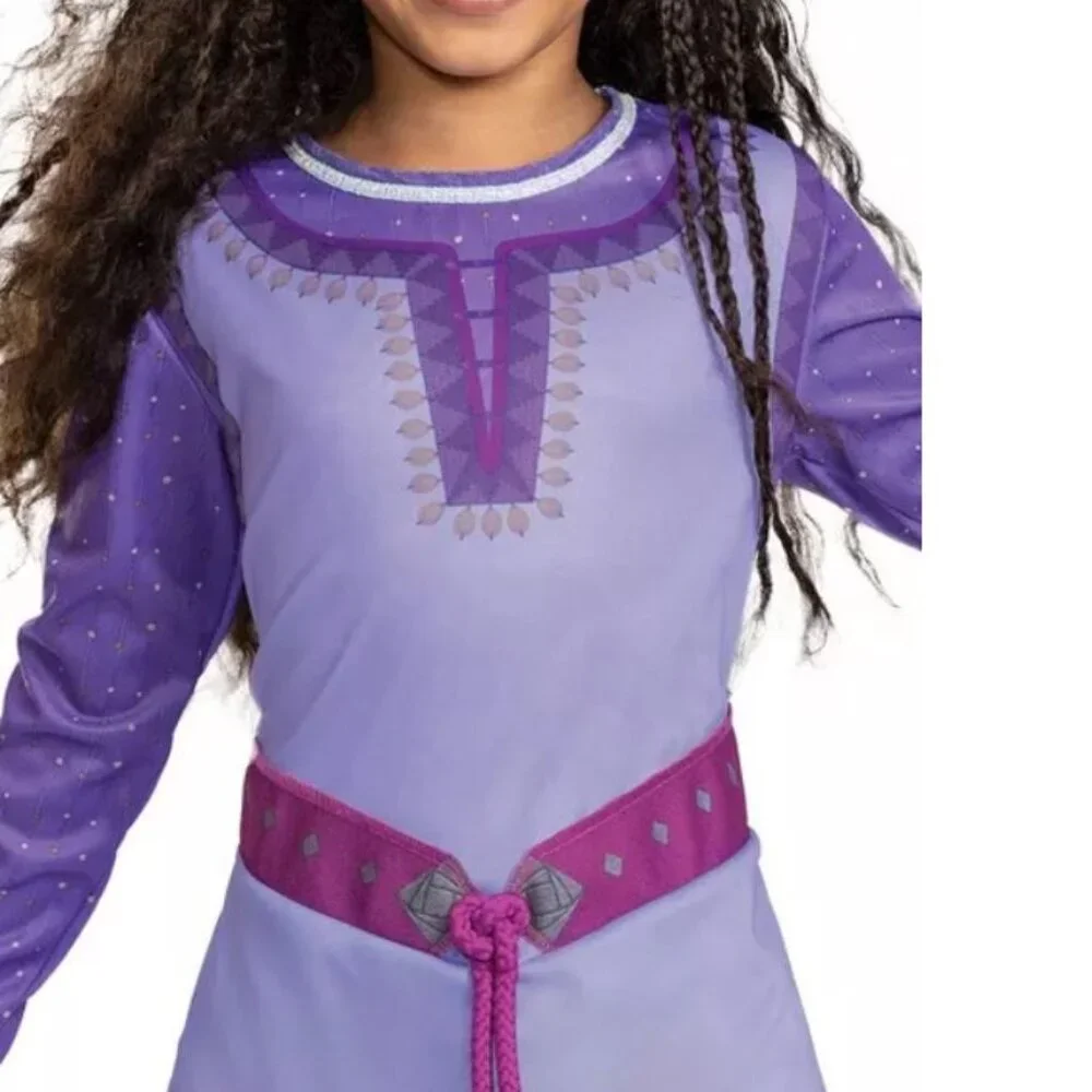 Wish Asha Halloween Costume 4/6 Purple Long Sleeve Dress Princess Girls Disney